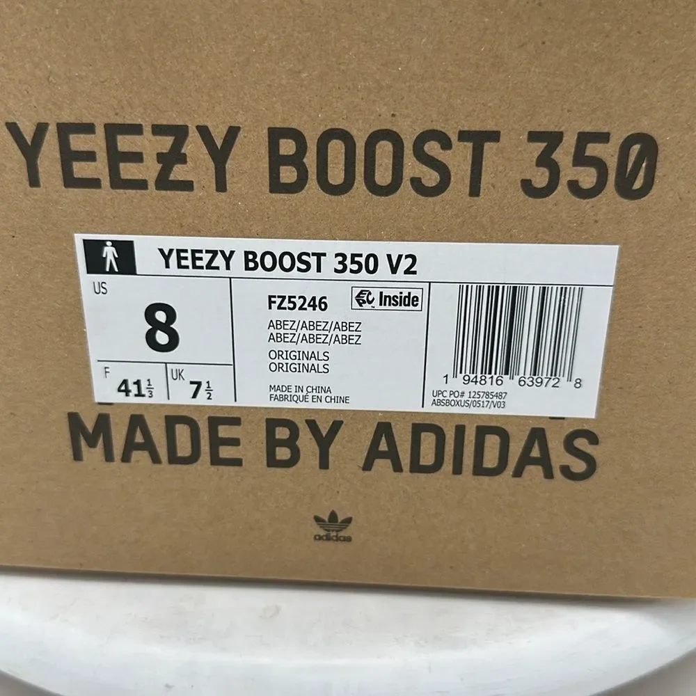 YEEZY BOOST 350 V2 Natural FZ5246 Abez Mens Size 8